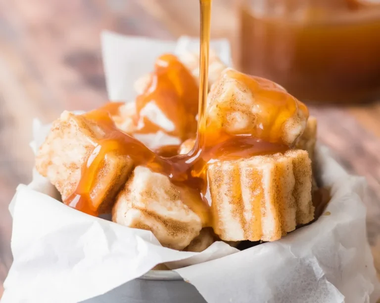 Delicious Sweet Air Fryer Churro Bites Recipe coated in cinnamon sugar